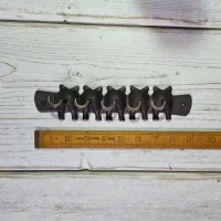 Pig Tails Hook Rail – 5-Hook Antique Cast Iron Wall Rack (225mm)