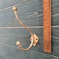 Inglemire Double Coat Hook – Solid Brass Wall Hook (140mm)