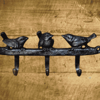 antique iron 3 birds coat hook