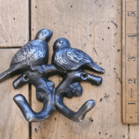 Two Birds Double Coat Hook – Solid Cast Iron