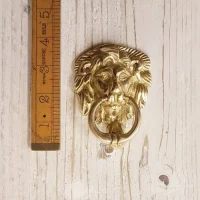 Lion head door knocker in solid brass