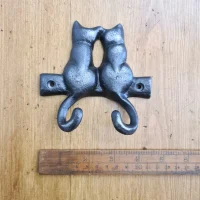 Kissing cats double coat hook